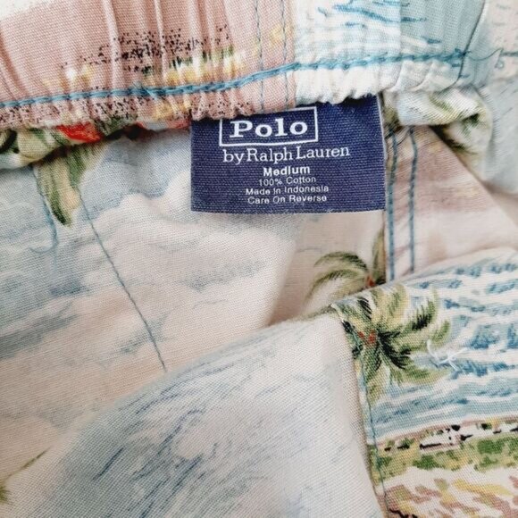 POLO by Ralph Lauren Cotton Swim Board Shorts Ocean & Beach Pattern Men's Sz M - Picture 13 of 13